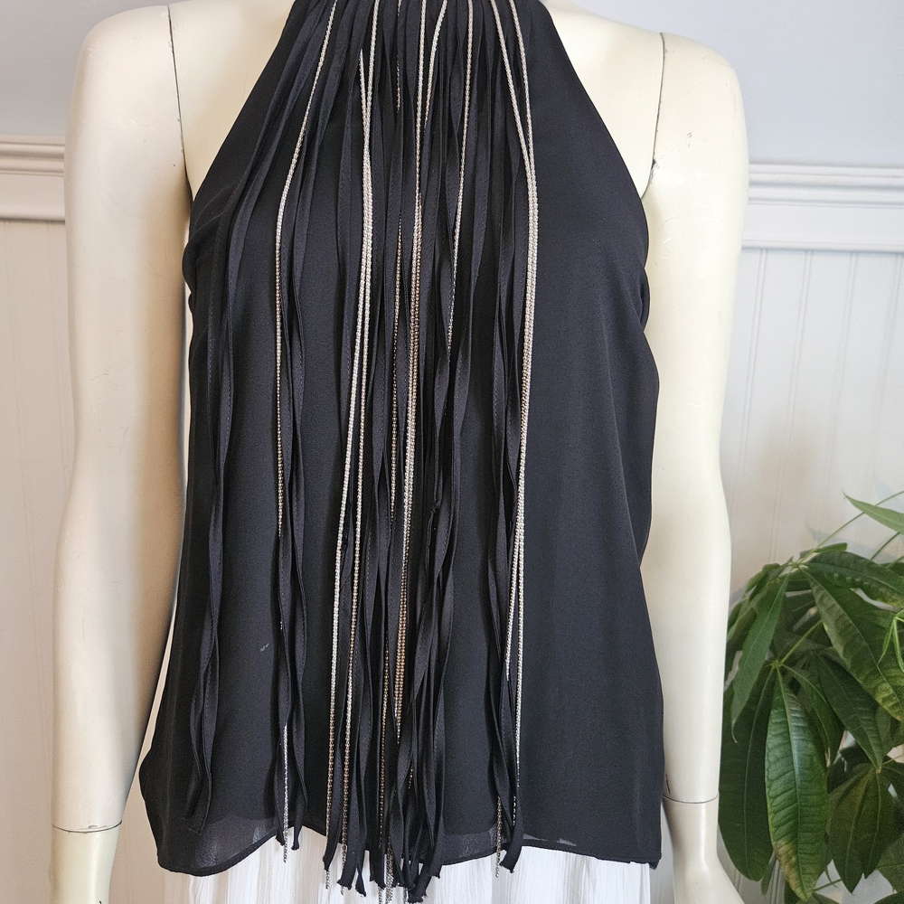 G by Guess Black Fringe Tank Top